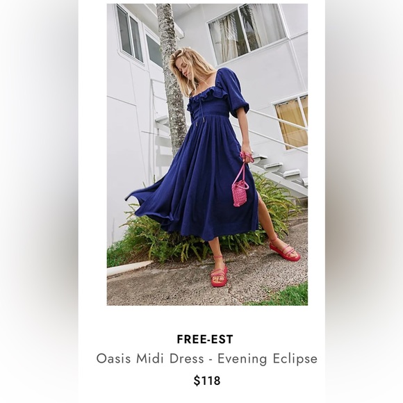 ISO Free People oasis midi dress yellow, green, blue,and plum only size small - Picture 3 of 3